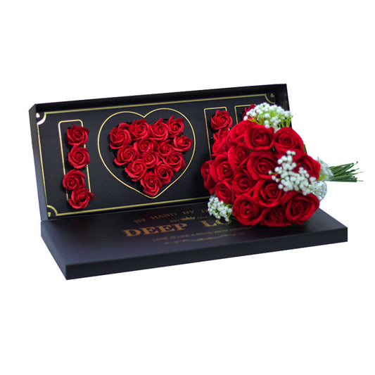 I Love Valentines day Display Paperboard Rose Flower Gift Box